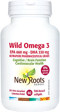 Wild Omega 3 EPA 660 mg DHA 330 mg - 60 Softgels | New Roots Herbal