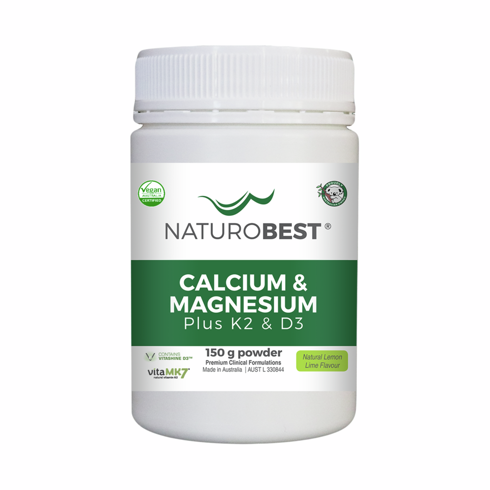 Calcium & Magnesium Plus K2 & D3 - 150g | NaturoBest