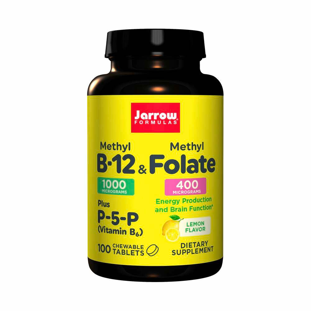 Methyl B-12 & Methyl Folate (Lemon Flavor) - 100 Chewable Tablets | Jarrow Formulas