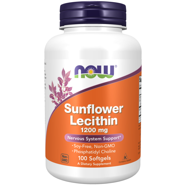Sunflower Lecithin 1200mg - 100 Softgels | NOW Foods